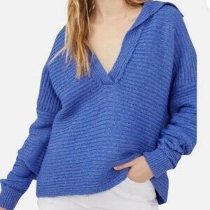 Free People Beach Marlie Sweater Cobalt Blue